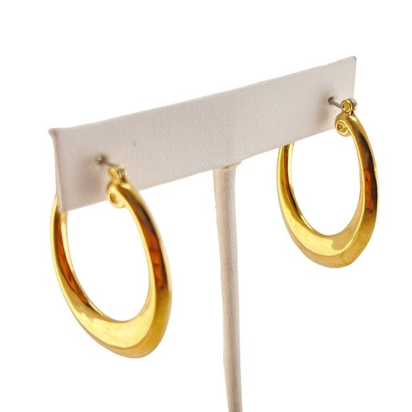 Givenchy 1990s Vintage Hoop Logo Earrings Signed Designer - Picture 3 of 8